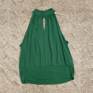 The Limited Womens XL Y2K Hot  Halter Top Green Clubwear Glam Going Out Blouse